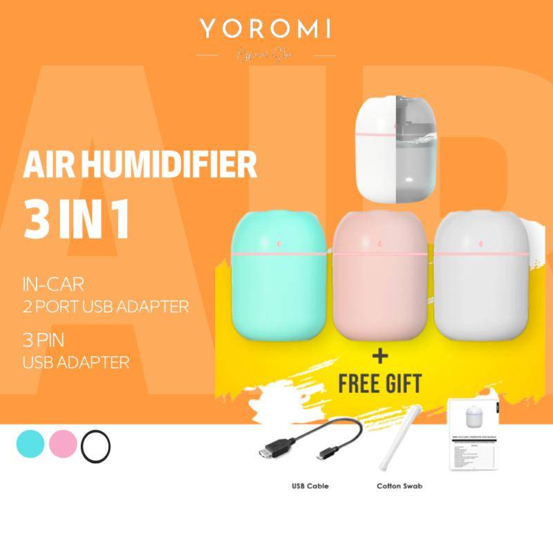 【Stock MY】New Upgraded Volcanic Air Humidifier car 3 In 1 7 Led Light 220ML 加湿器 芬香