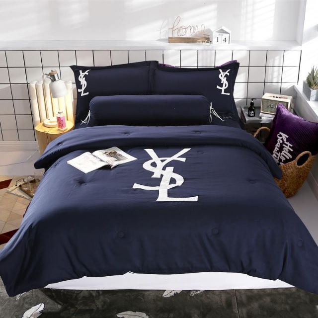 Nikom ( YSL Design ) 5in1 Fitted Bedsheet With Comforter Set Shopee