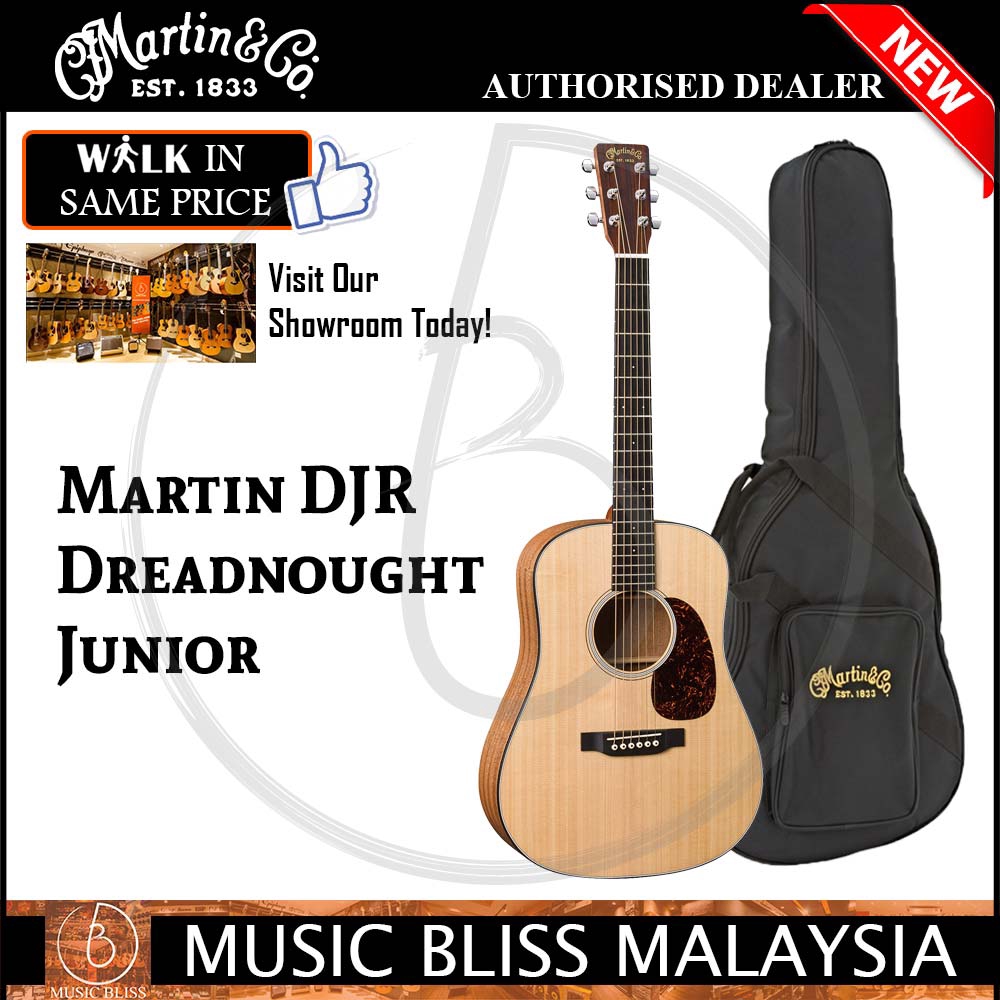 Martin Djr Dreadnought Junior Acoustic Guitar With Gig Bag