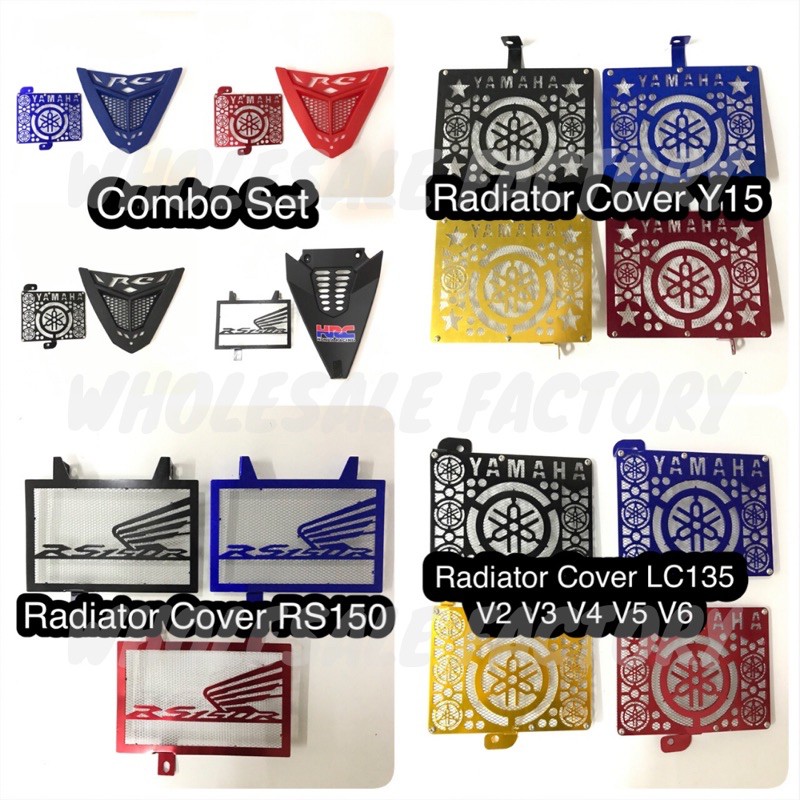 Radiator Cover Coolant Net Alloy Engine Cover Plastic Combo Set Yamaha