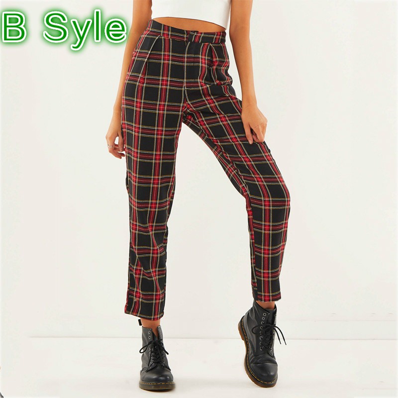 vintage high waisted plaid pants