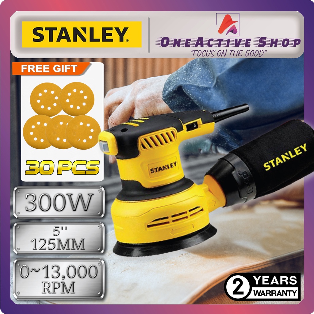 STANLEY 5'' Random Orbital Sander 300W SS30XD 2 Years Warranty ( STANLEY SANDER STANLEY