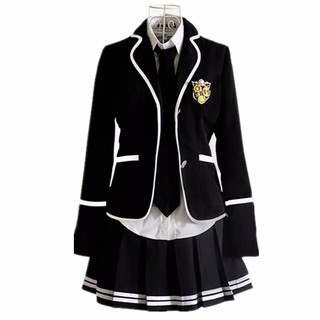 班服 儿童英伦风学院风校服套装韩国中学jk制服女子中学生高中班服 Shopee Malaysia