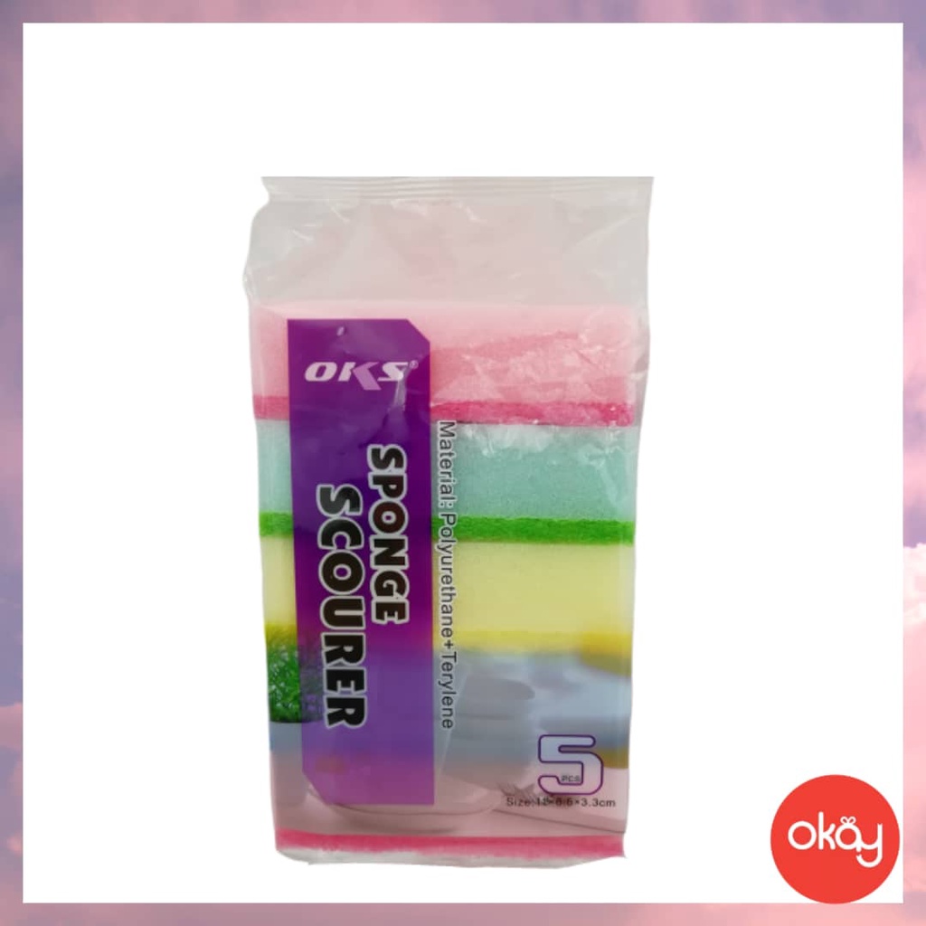 ( Ready Stock ) OKS Sponge Scourer 5 Pcs Shopee Malaysia