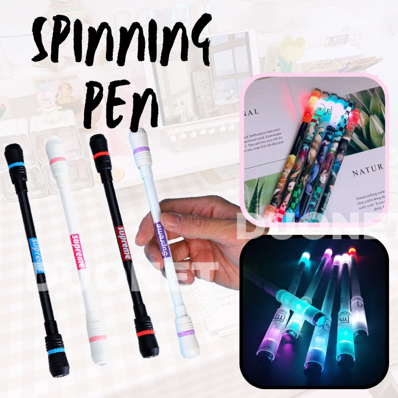 DUONET Spinning Oily Balance Pen Light Fingers Flexible Creative Spin ...