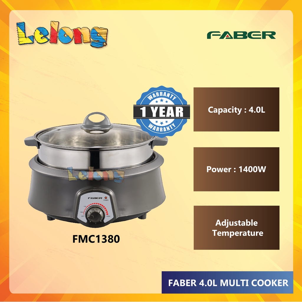 FABER 4.0L 1400W MULTI COOKER FMC1380 Shopee Malaysia