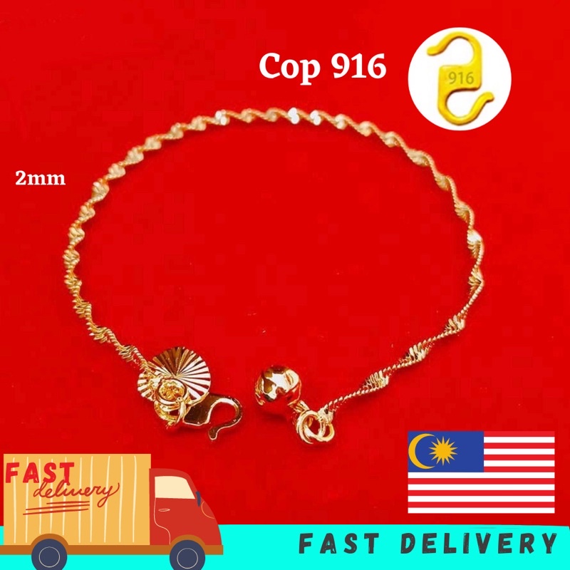 Rantai Tangan Gila Gila Cop 916 Rantai Tangan Emas 916 Rantai Tangan Emas Bangkok Gelang Tangan Bangkok 916