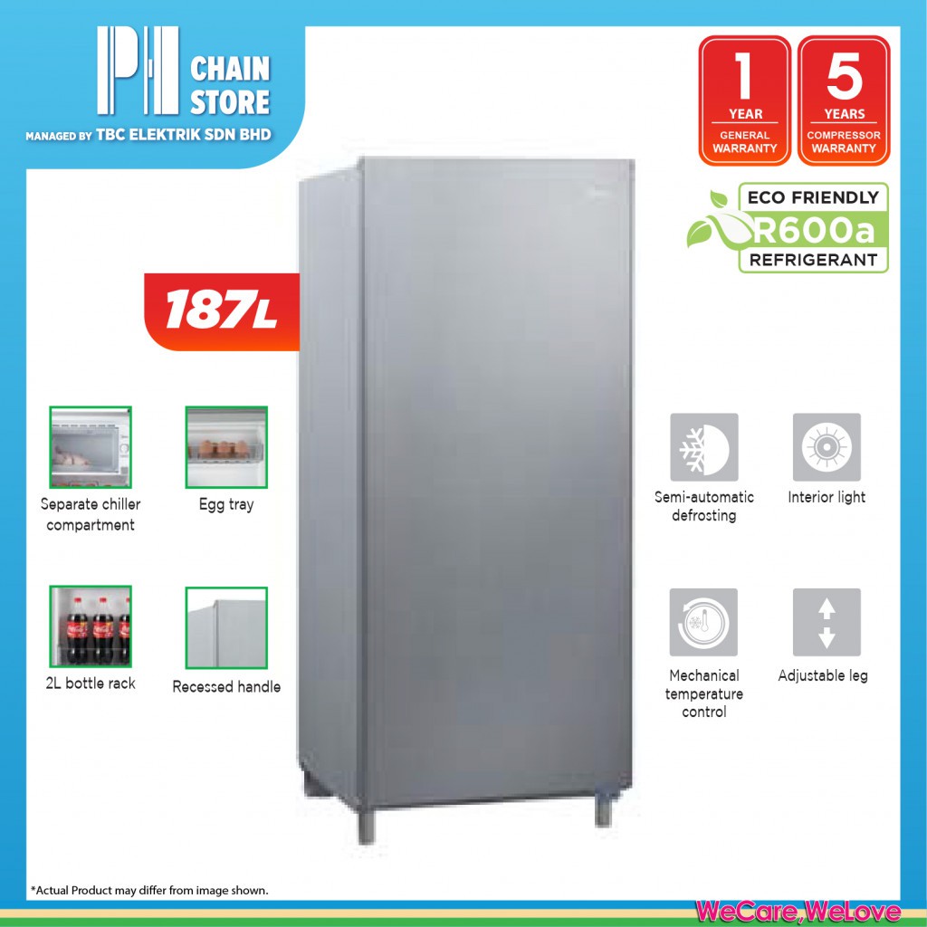 Midea Ms 235 187l 1 Door Fridge Refrigerator Courier Service Shopee Malaysia