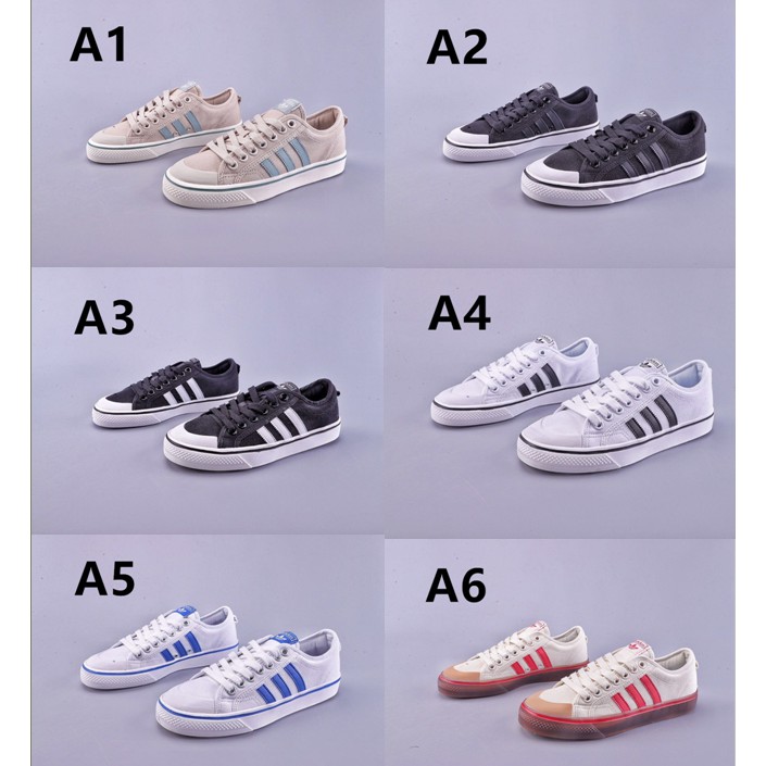 Adidas Nizza Clover Black And White Shoes Men And Women Couple Casual Canvas Shoes Shopee Malaysia