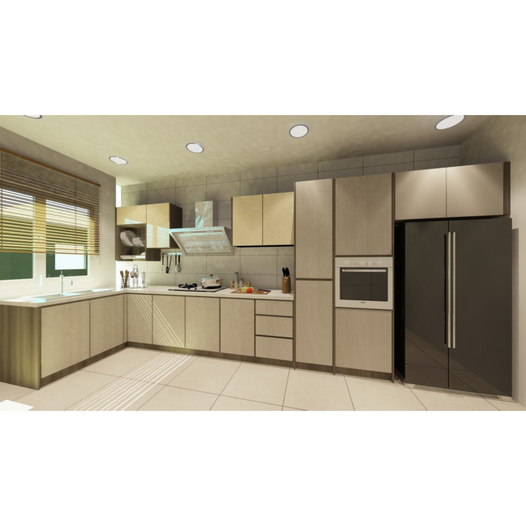 Kitchen Cabinet - Base: 15ft, Wall: 7.5ft, Tall: 2ft, Fridge: 3ft (WITHIN KL/SELANGOR ONLY ...