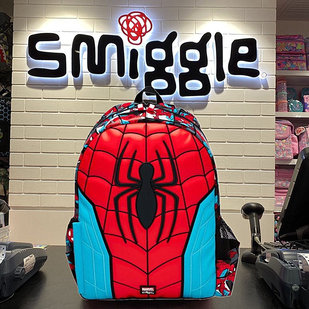 [READY STOCK] [ORIGINAL] Smiggle Marvel Spider-Man Junior Hoodie Backpack 3-6 school bag Purple backpack Wander Junior Backpack