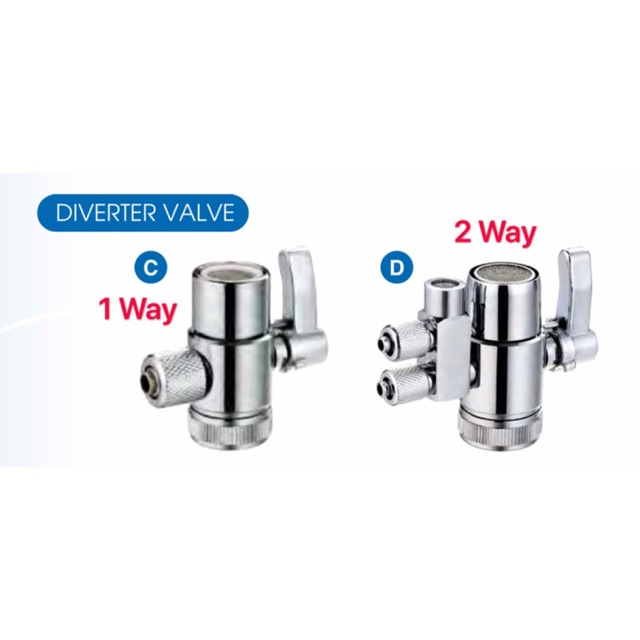 Water Filter 1 Way 2 Way Faucet Adapter Divertor Valve 1 4 Or 3