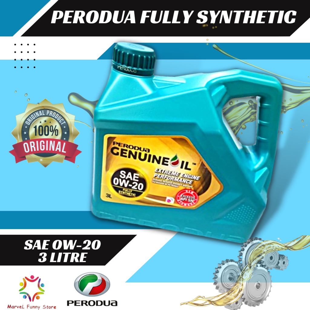 FULLY SYNTHETIC ENGINE OIL 4L/3L PERODUA Axia / Alza / Bezza / Myvi SAE ...