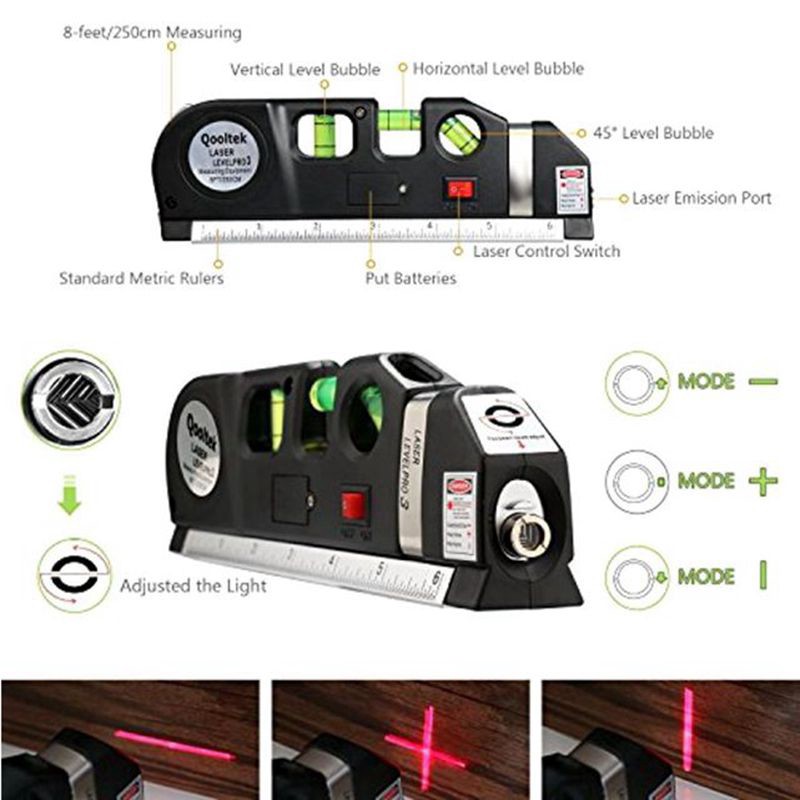 Laser Level Measure 8FT Aligner Standard and Metric Rulers Multipurpose ...