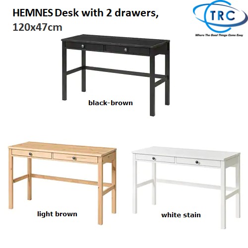 Ready Stock Ikea Hemnes Desk With 2 Drawers 120x47cm Shopee