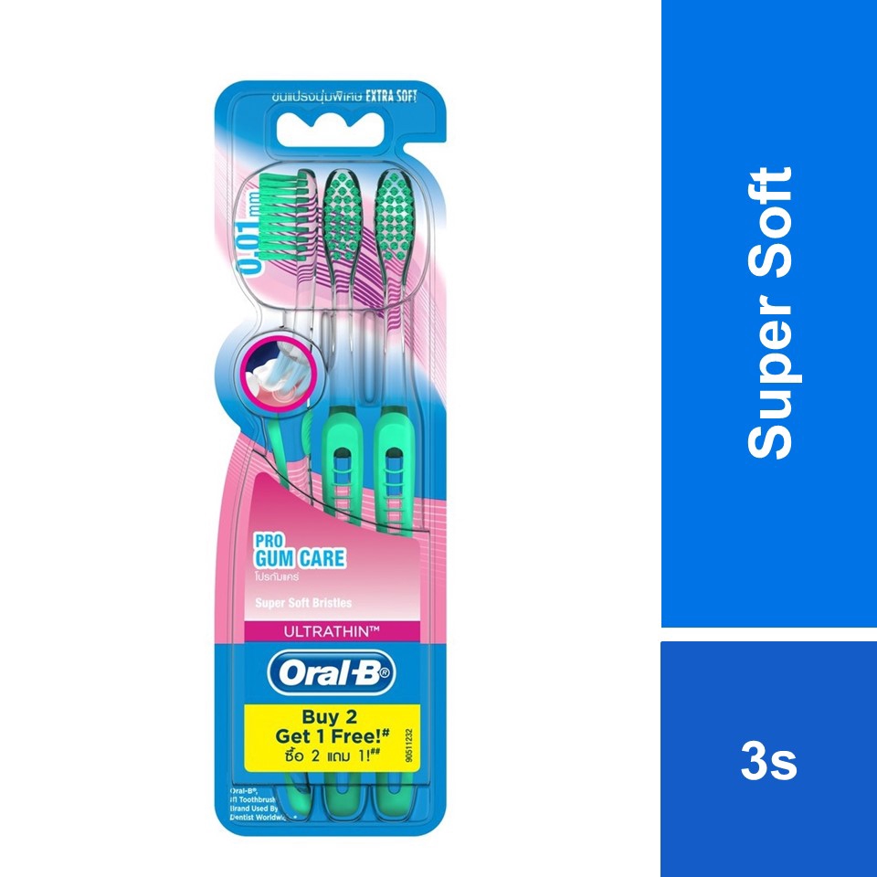 Oral-B UltraThin Pro Gum Care Extra Soft Manual Toothbrush 3s | Shopee ...