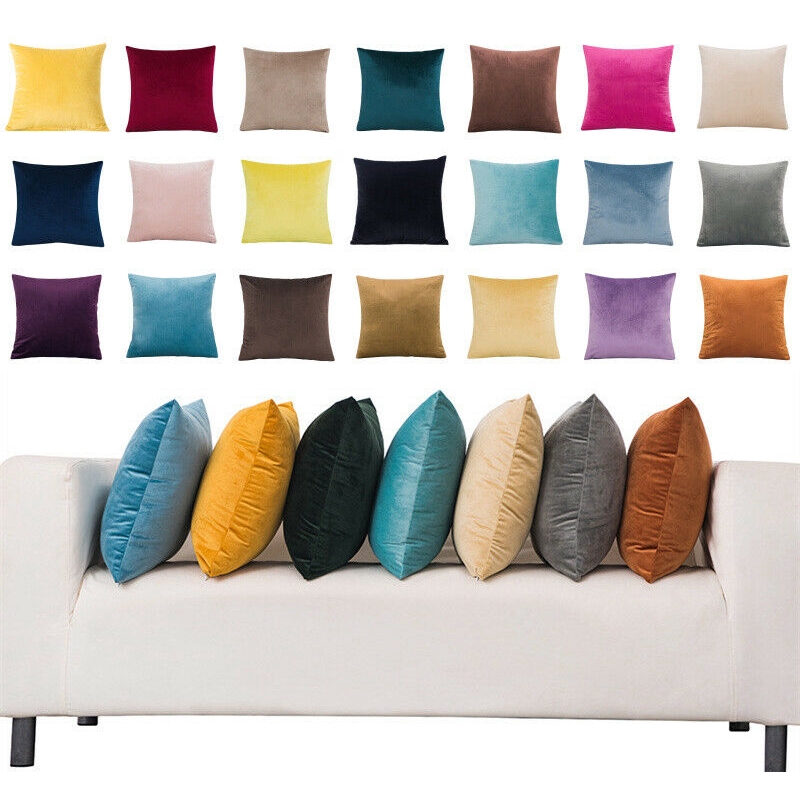 40x40 45x45 50x50 55x55 60x60 Cm Square Large Velvet Plain Cushion Cover Throw Pillow Case Home Sofa Decor Shopee Malaysia