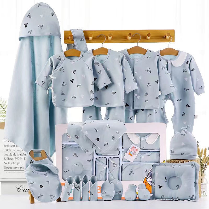 ✶✶✶◄ 22 pcs Newborn Baby Clothes 100% Cotton Clothes Set Gift Box Newborn Baby Gifts Fullmoon Clothes