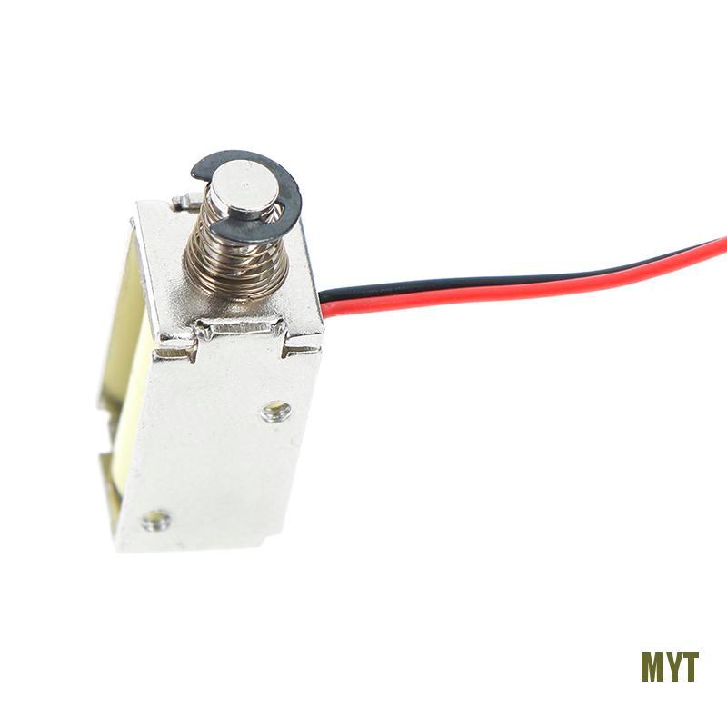 12V DC suction micro electromagnet spring push pull type rod solenoid magnet _sh
