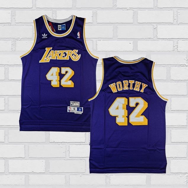 Nba James Worthy Los Angeles Lakers Purple Classic Basketball Jerseys