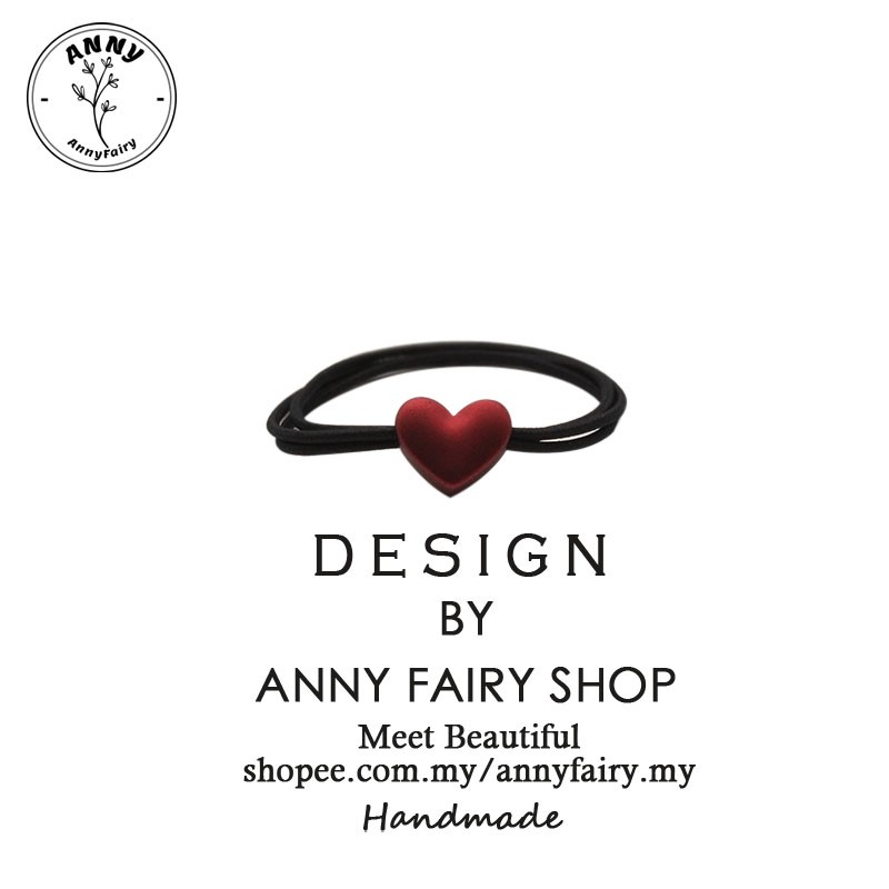 Annyfairy Simple Head Rope Ponytail Hair Rubber Band Love Hair