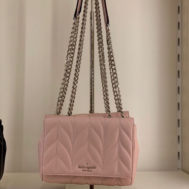 kate spade quilted bag with gold chain