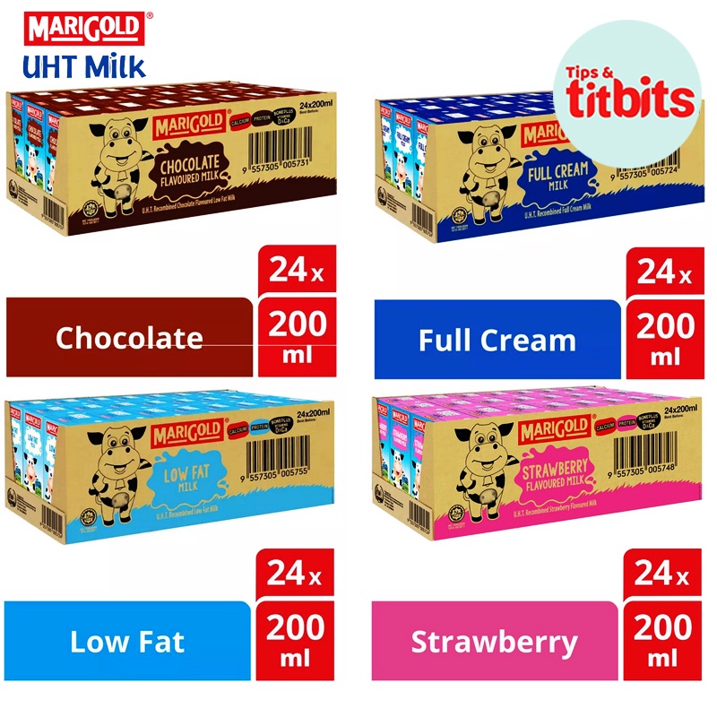 Marigold UHT Full cream Milk 24x200ml [1 CTN] Shopee Malaysia