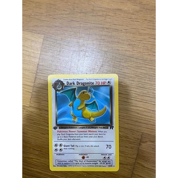 Pokemon Card Dark Dragonite First Edition Shopee Malaysia