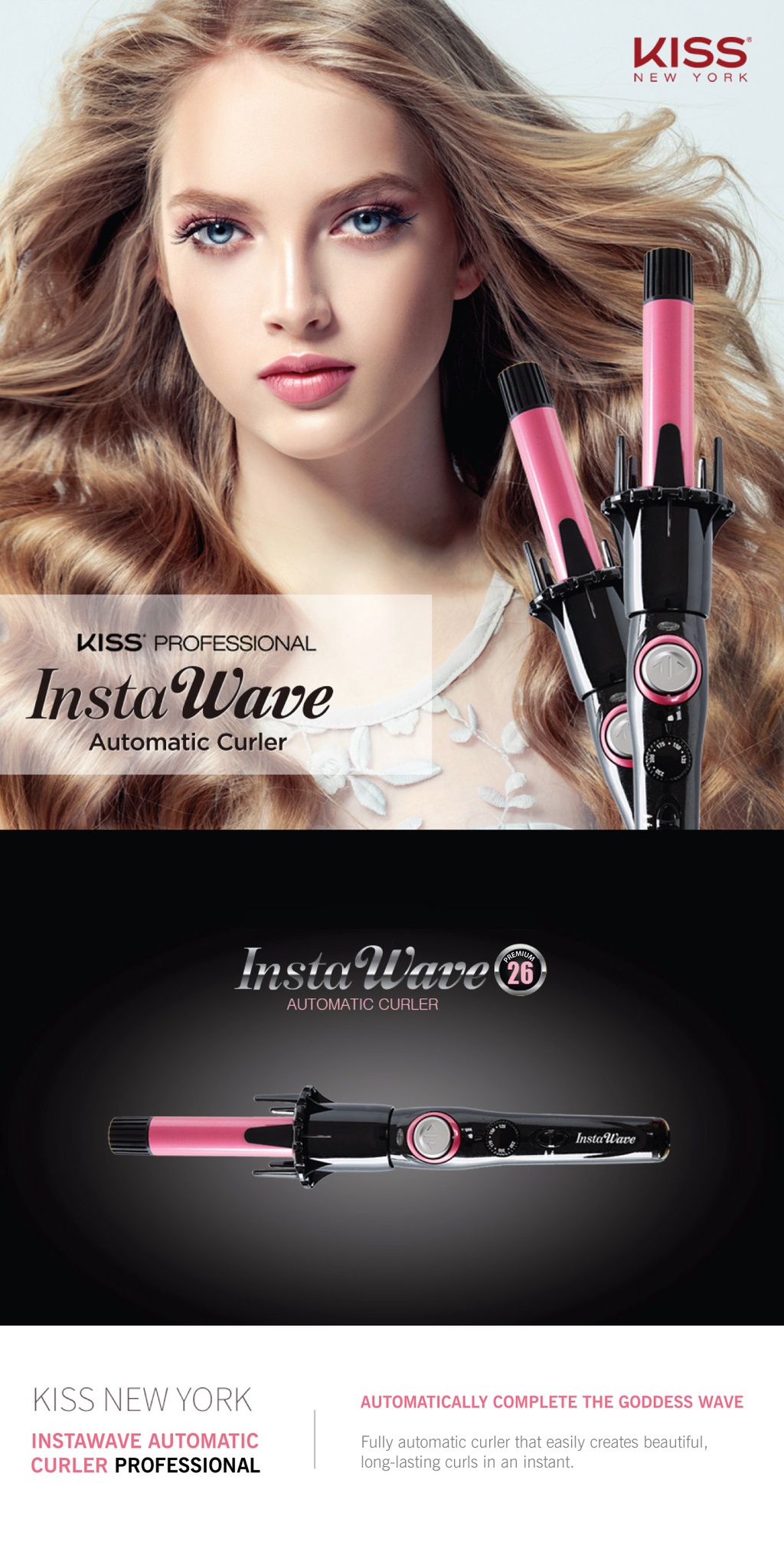 Kiss New York Instawave Automatic Curler Professional HiShop