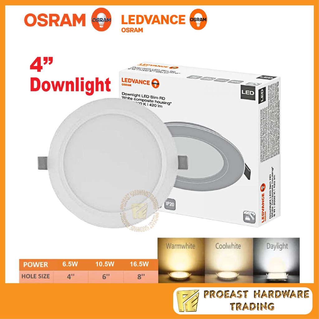 van nu af aan passie Stimulans 4" 6.5W OSRAM LEDVANCE LED VALUE DOWNLIGHT Daylight/Cool White/Warm White |  Shopee Malaysia