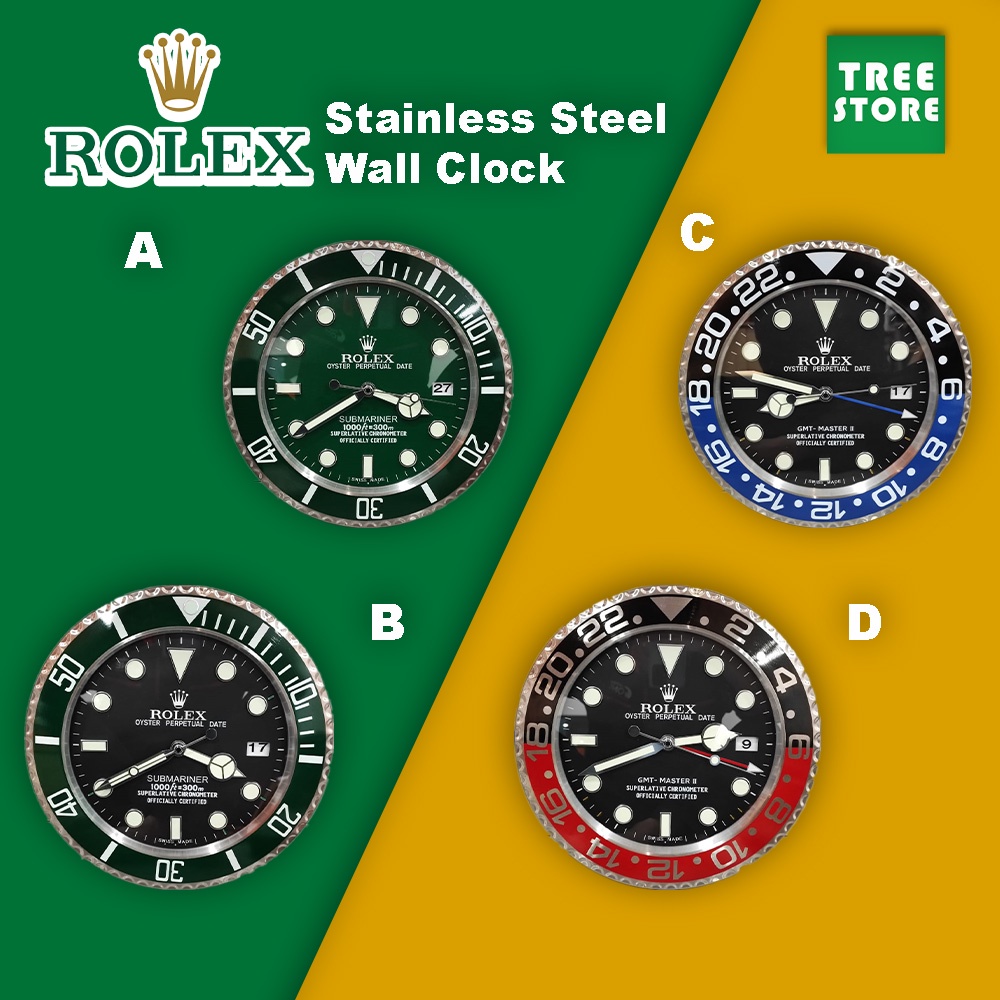 ROLEX Stainless Steel Wall Clock Living Room / GMTMaster / Jam Dinding Hiasan / Wall Clock