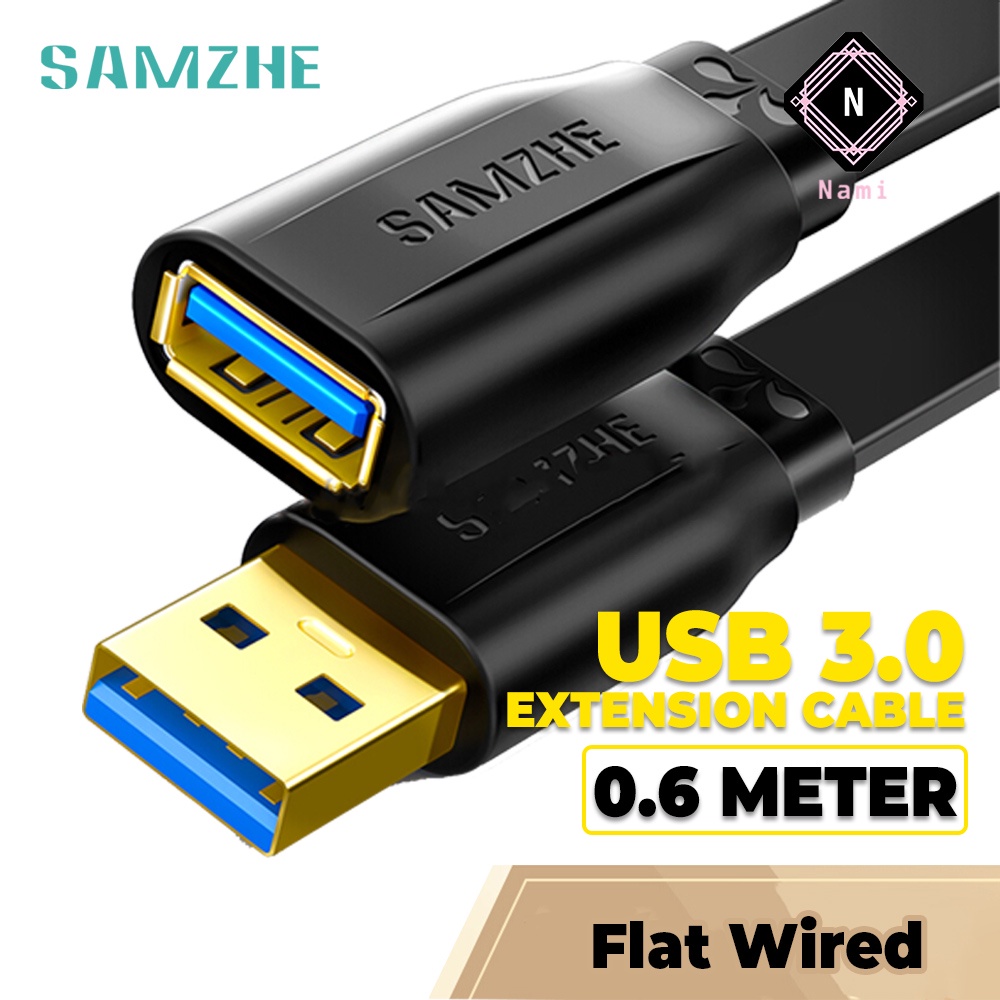 SAMZHE 0.6 - 5 Meter USB 3.0 Extension Male to Female USB3.0 High-Speed Data Cable Extender For PC TV Laptop AP3 UK6
