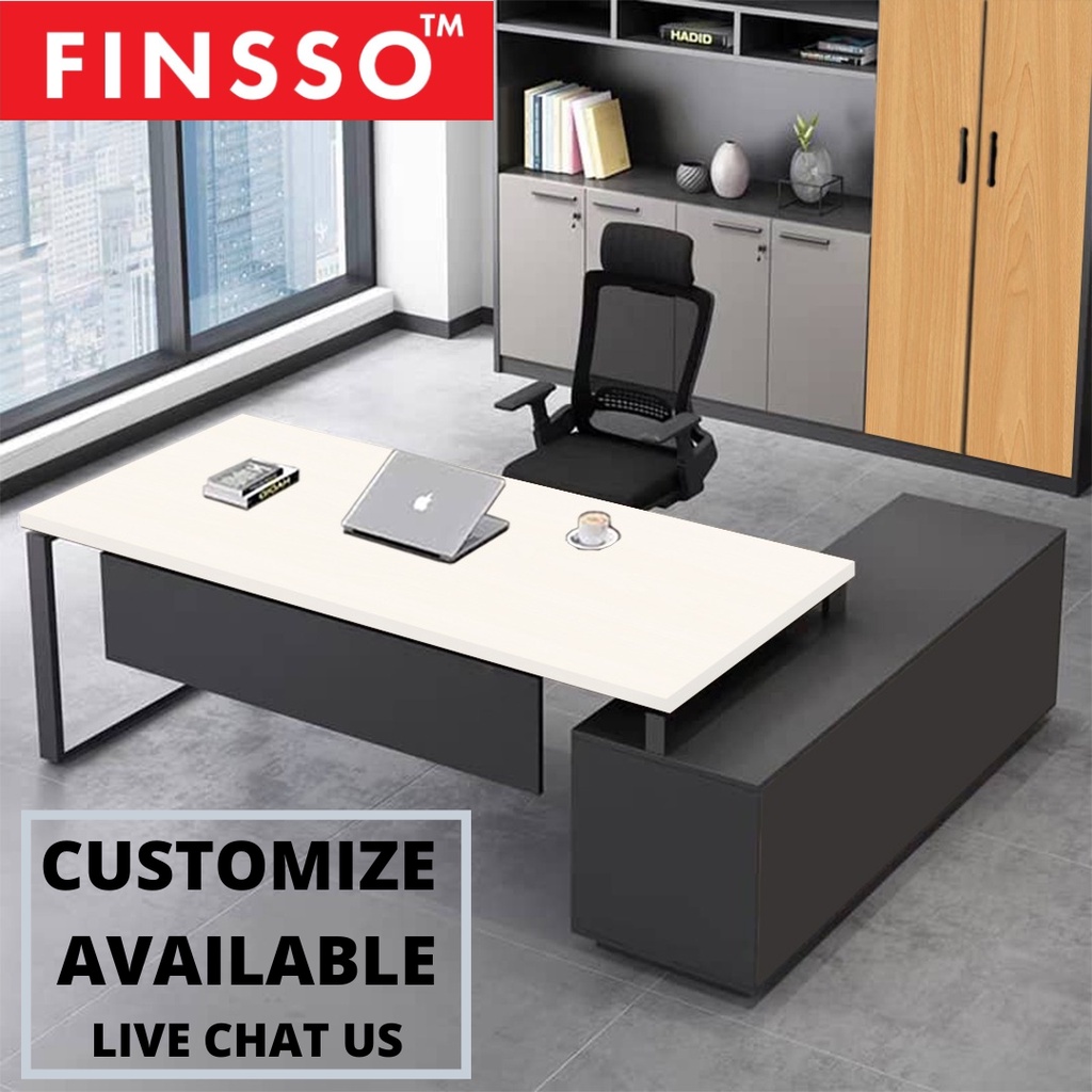 FINSSO: CEO OFFICE TABLE WITH RACK