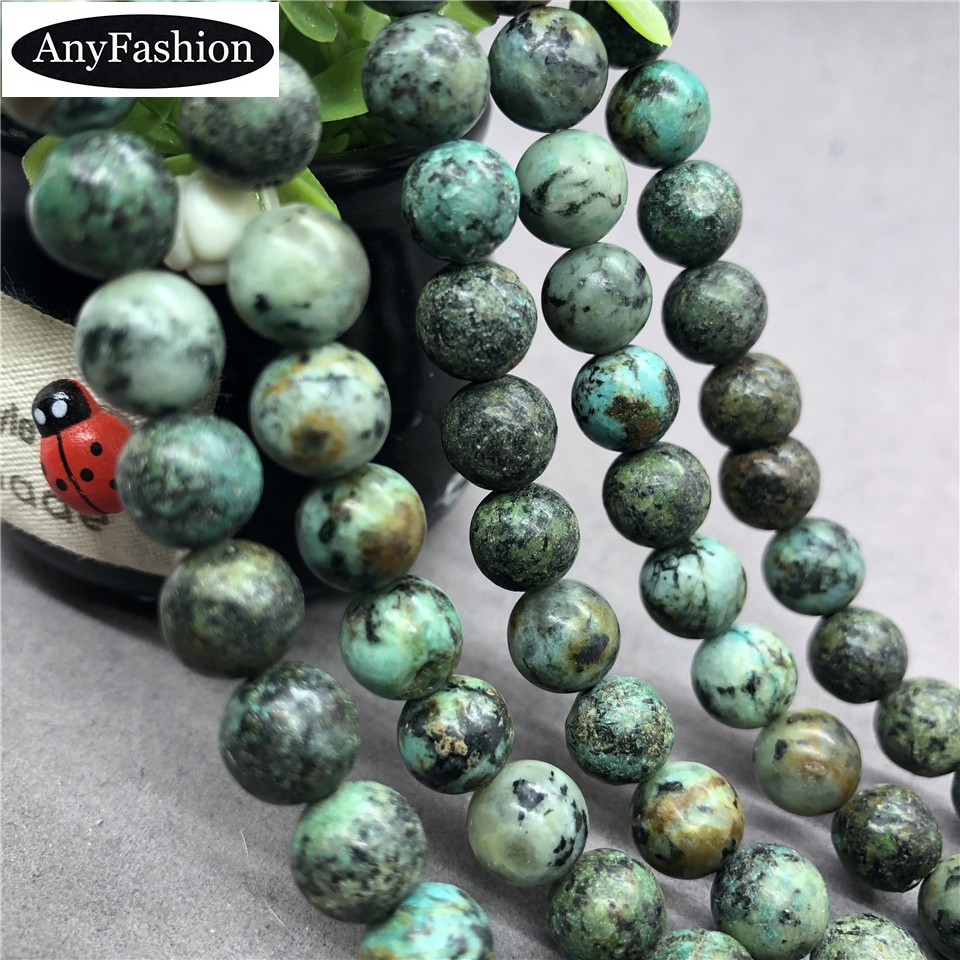 South African Turquoise Beads 4-12mm Round Natural Loose Stone Diy Accessories