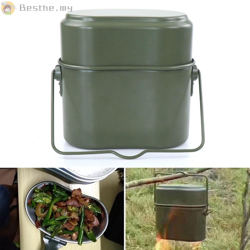 Army Lunch Box Outdoor Camping Tablewares Military Mess Kit Food Cup Bowl