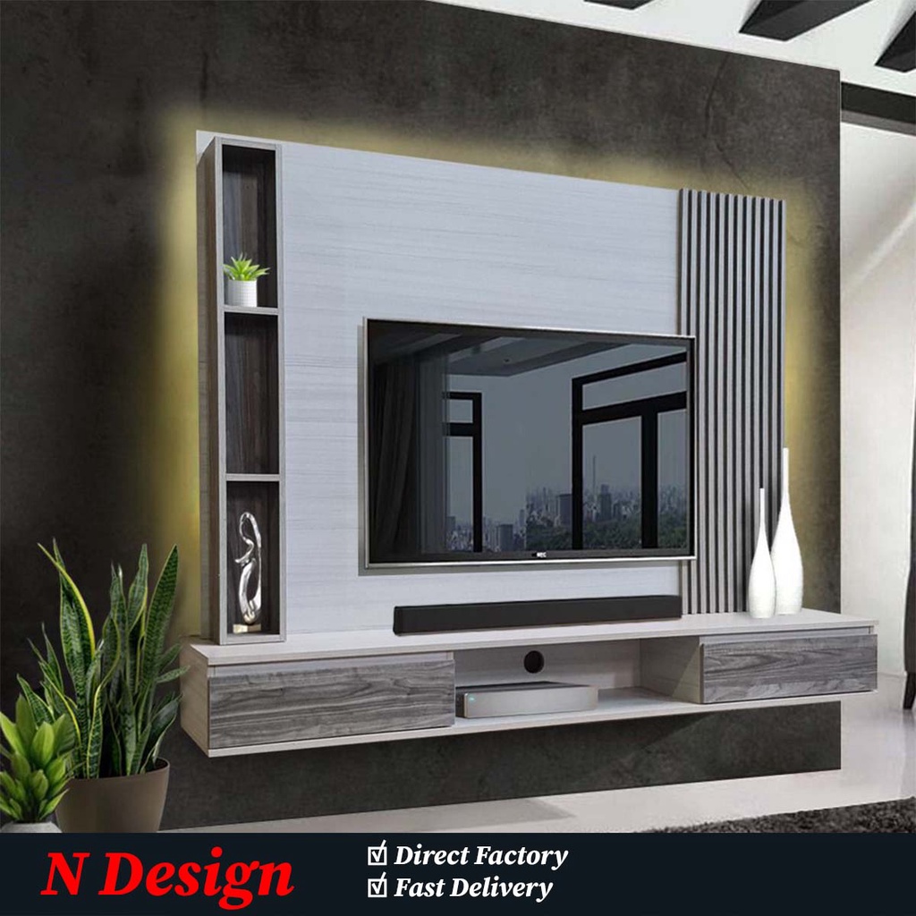 [N Design] Wall Mounted Tv / Tv Gantung / Hall