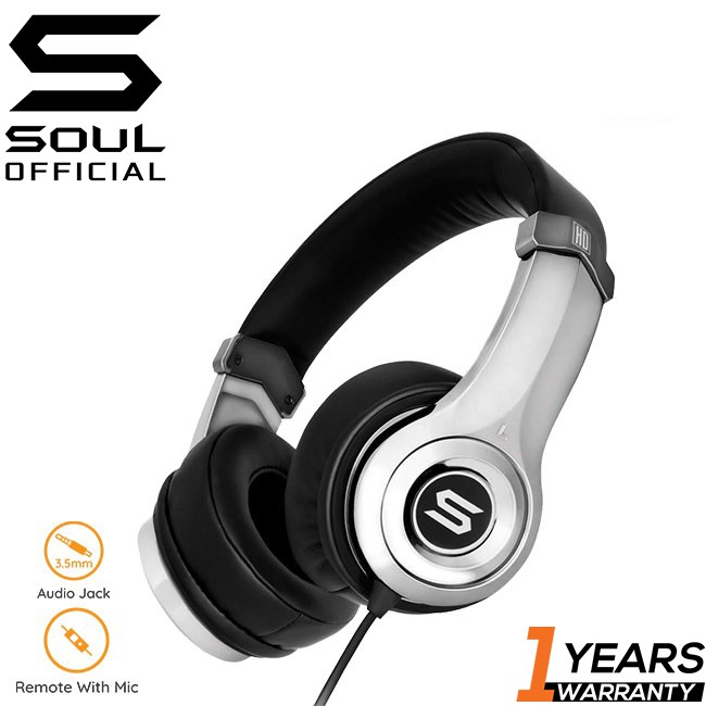 SOUL ULTRA High Definition Dynamic Bass On-Ear Headphones (Silver)