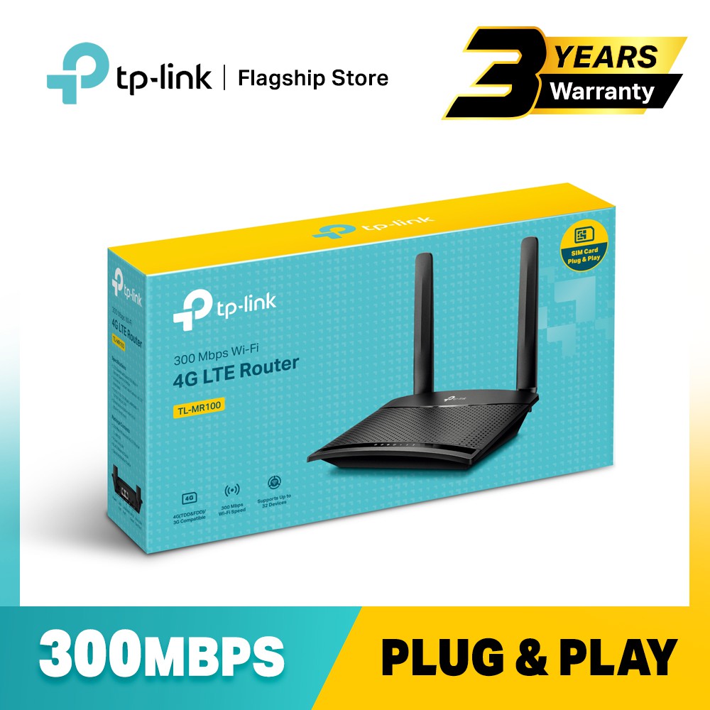 Tp Link Tl Mr100 300 Mbps Wireless N 4g Lte Router Shopee Malaysia