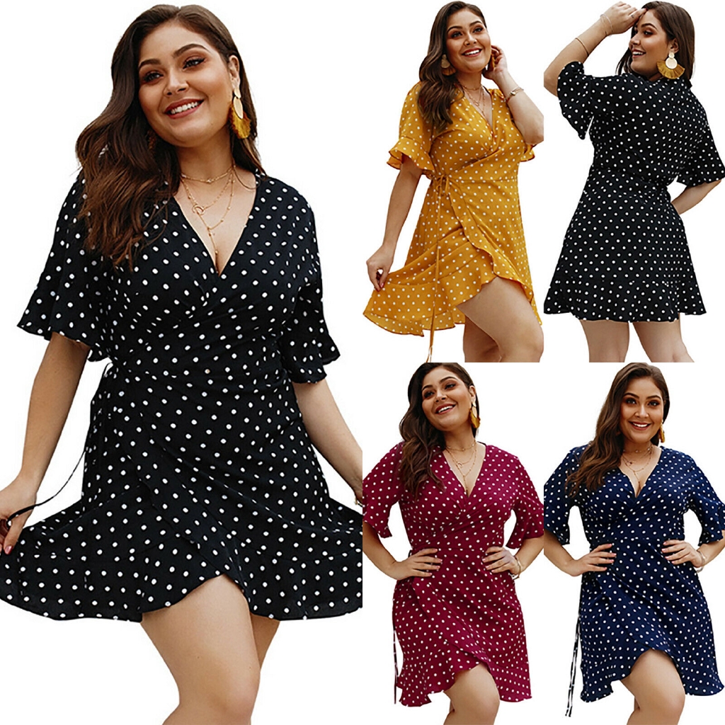 plus size wrap mini dress