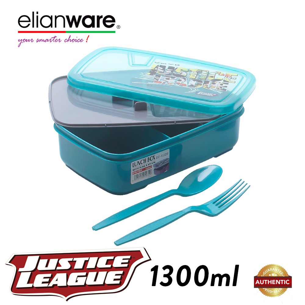 Elianware DC Justice League Food Container with Spoon & Fork (1.3L)