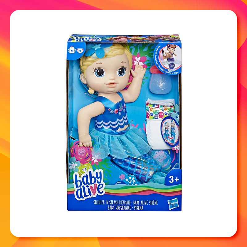 Baby Alive Shimmer N Splash Mermaid Blonde (Anak Patung Mainan Baby