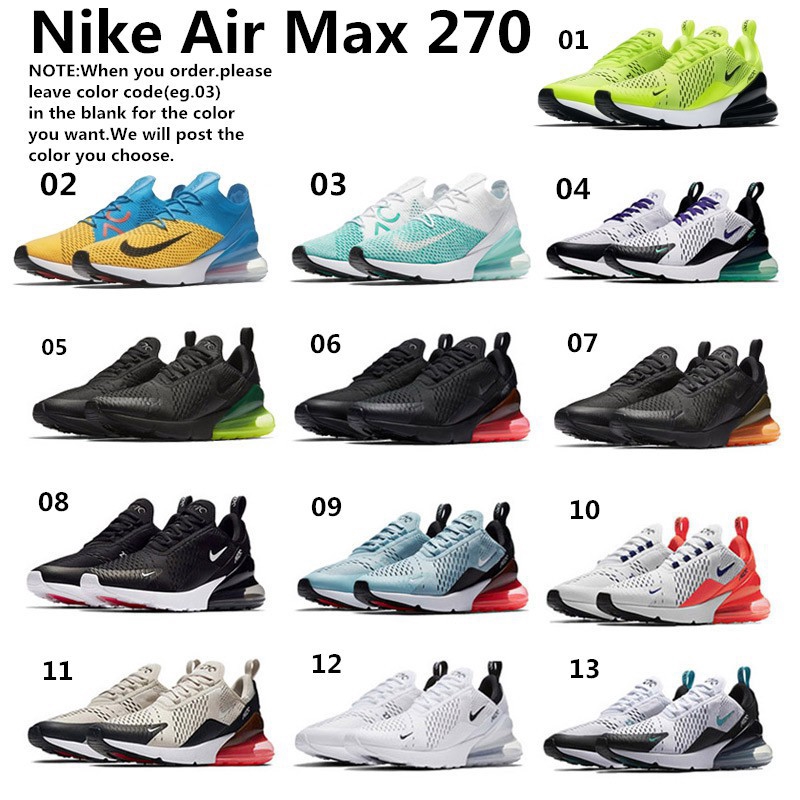 nike air max 270 all colours
