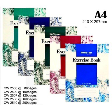 Campap Write On A4 Exercise Book 80P/100P/120P/200P/BUKU GARIS A4