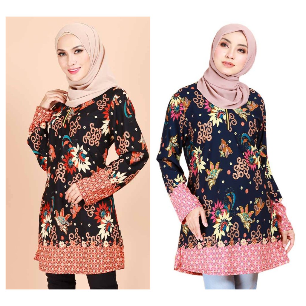 Women S 5XL Plus Size Alaisyah Flora Batik Front Zip Women S 5XL Plus Size Alaisyah Flora Batik Front Zip