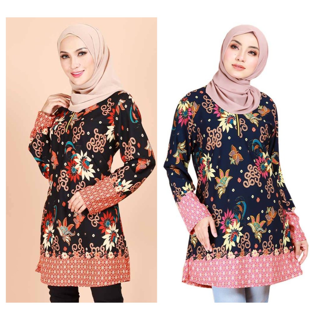 Women S 5XL Plus Size Alaisyah Flora Batik  Front Zip  