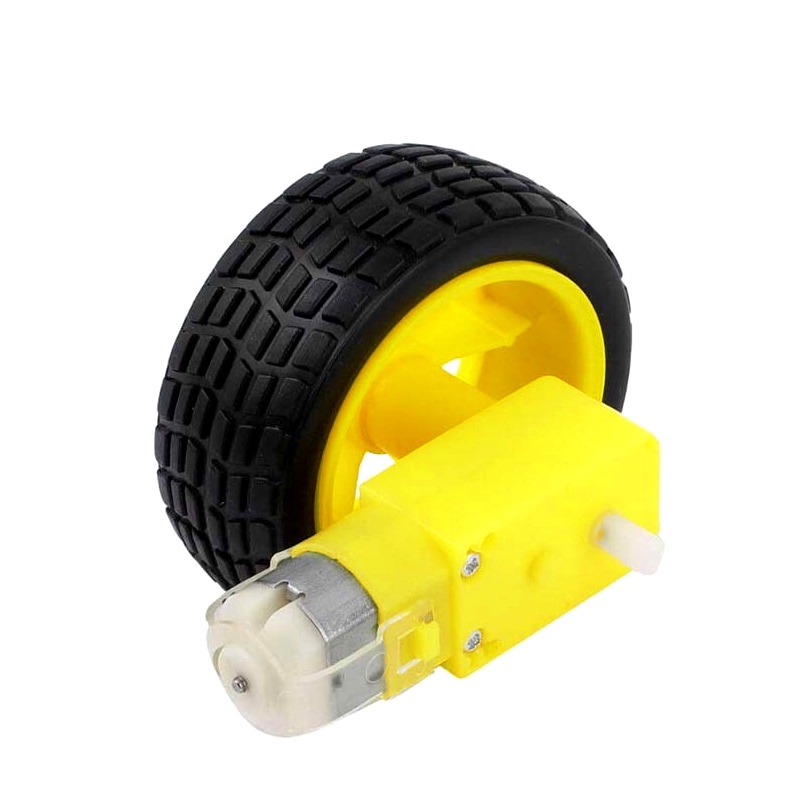 smart Car Robot Plastic Tire Wheel for arduino DC 3-6v Right-angle Gear Motor