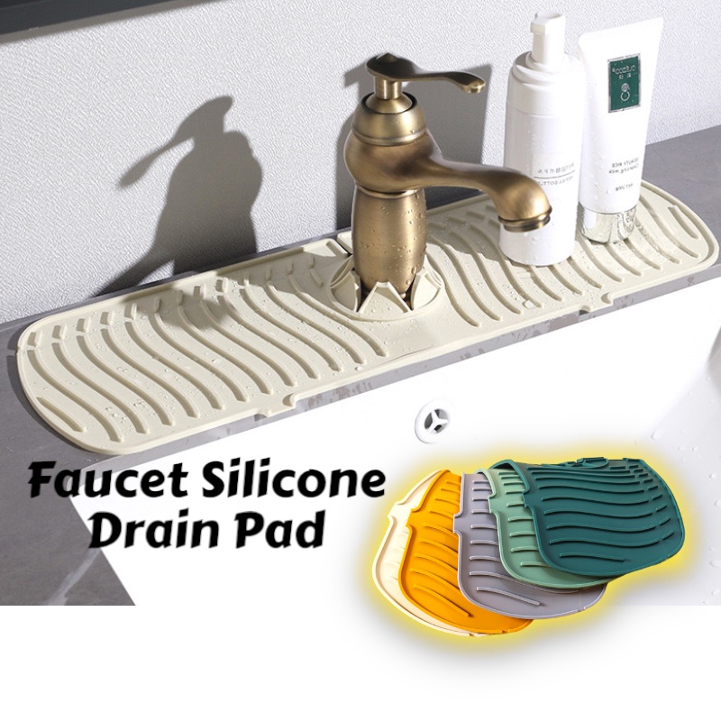 Kitchen Silicone Faucet Drain Mat Sink Splash Guard Pad Countertop Protector Tool Bathroom