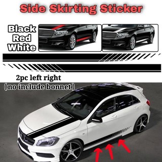 AUTO RALLY STICKER Dual Stripes Hood Side Roof Tail Stickers 