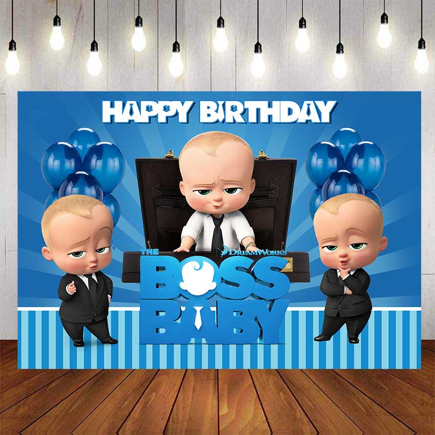 Boss Baby Dark Blue Balloons Backdrop For Photography Baby Shower Kids Cool  Boy Blue Background Birthday Party Decor Custom Name Photo | Shopee Malaysia