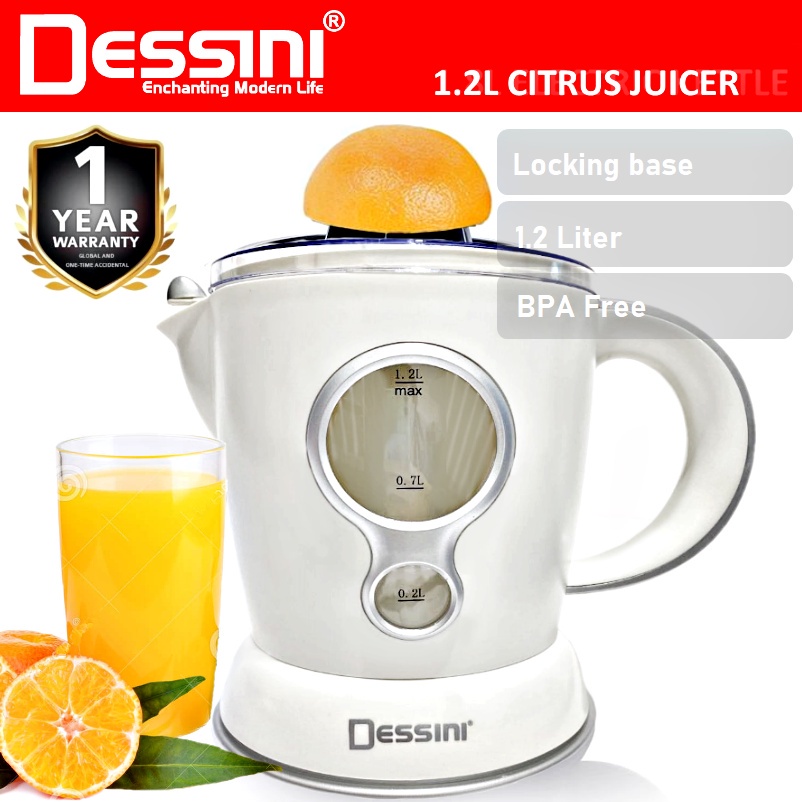 DESSINI ITALY 1.2L Electric Citrus Orange Juicer Squeezer Machine Pulp Control Juice Maker Extractor